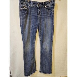 Silver Jeans Suki Women's Flap Bootcut 17 Blue Denim Size 30x33 Medium Wash